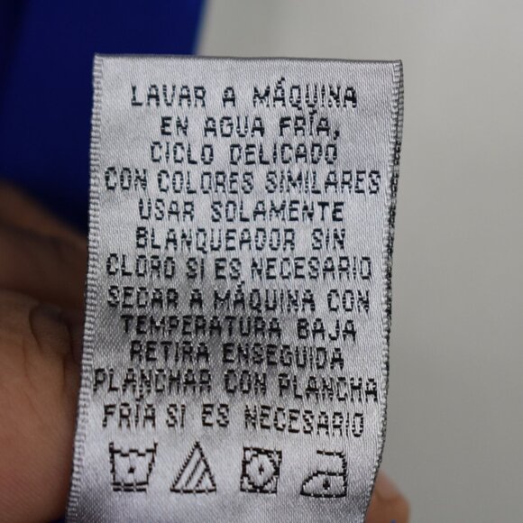 Fred David Top MP Womens Blue Sleeveless Collared Button Front V-Neck - Picture 8 of 10